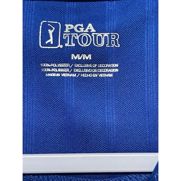 PGA Tour Mens M Golf Polo Shirt Blue Short Sleeve - Picture 3 of 5